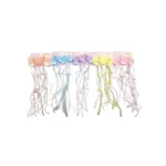 ست 2 تایی گیره مو پاپیونی و گل همراه با آویز نواری و نگین‌دار