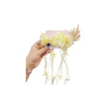 ست 2 تایی گیره مو پاپیونی پولک‌دار همراه با آویز نواری و نگین‌دار