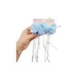 ست 2 تایی گیره مو پاپیونی پولک‌دار همراه با آویز نواری و نگین‌دار