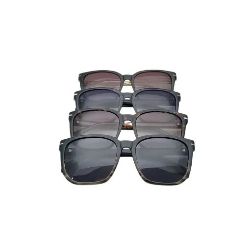 عینک آفتابی PeaRlo مدل مربعی کلاسیک با فریم نیمه شفاف