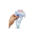 ست 2 تایی گیره مو پاپیونی همراه با آویز نواری و نگین‌دار